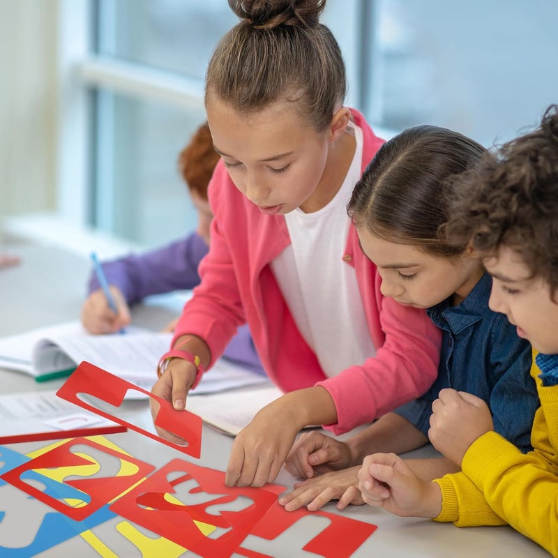 TecUnite 26 Pieces Alphabet Stencils Set Plastic Letter Stencils for Painting Learning, DIY Craft Decoration (9 x 9 Inches) - Image 5